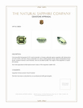 0.99 Ct. Yellowish Green Sapphire from Ceylon (Sri Lanka) Appraisal