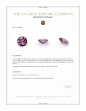0.97 Ct. Purplish Pink Sapphire from Ceylon (Sri Lanka) Appraisal