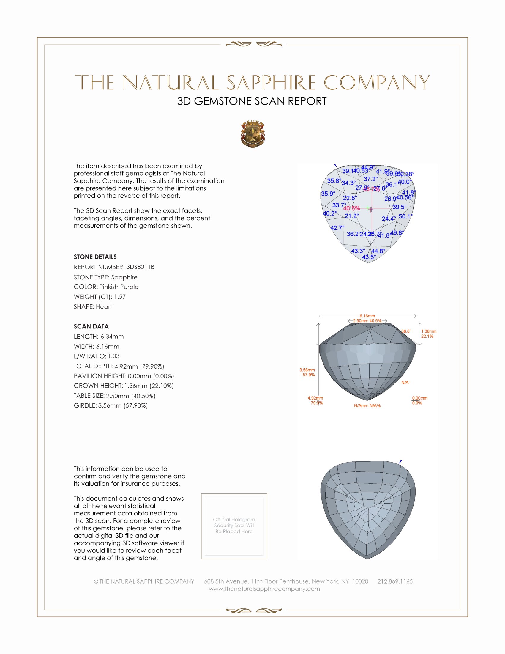 1.57 Ct. Pinkish Purple Sapphire from Ceylon (Sri Lanka)