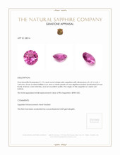 1.12 Ct. Pink Sapphire from Ceylon (Sri Lanka) Appraisal