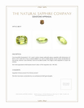 1.81 Ct. Yellowish Green Sapphire from Ceylon (Sri Lanka) Appraisal