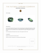 2.02 Ct. Bluish Green Sapphire from Ceylon (Sri Lanka) Appraisal