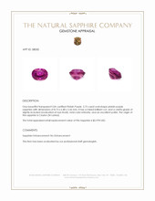 2.75 Ct. Pinkish Purple Sapphire from Ceylon (Sri Lanka) Appraisal