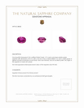 2.75 Ct. Pinkish Purple Sapphire from Ceylon (Sri Lanka) Appraisal