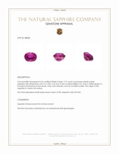 2.75 Ct. Pinkish Purple Sapphire from Ceylon (Sri Lanka) Appraisal