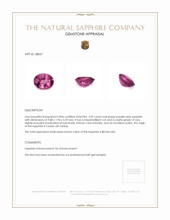 3.59 Ct. Purplish Pink Sapphire from Ceylon (Sri Lanka) Appraisal