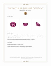 3.59 Ct. Purplish Pink Sapphire from Ceylon (Sri Lanka) Appraisal