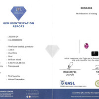 3.59 Ct. Purplish Pink Sapphire from Ceylon (Sri Lanka) Scan Report