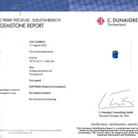 4.12 Ct. Blue Sapphire from Ceylon (Sri Lanka) Scan Report