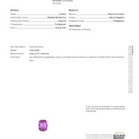 2.03 Ct. Purplish Pink Sapphire from Madagascar Scan Report