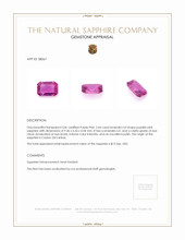 2.64 Ct. Purplish Pink Sapphire from Ceylon (Sri Lanka) Appraisal