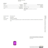 2.64 Ct. Purplish Pink Sapphire from Ceylon (Sri Lanka) Scan Report