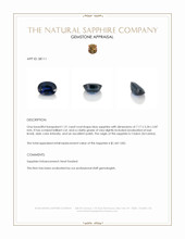 1.31 Ct. Blue Sapphire from Ceylon (Sri Lanka) Appraisal