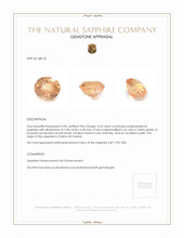 4.23 Ct. Padparadscha Sapphire from Ceylon (Sri Lanka) Appraisal