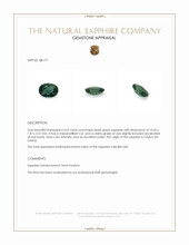 3.03 Ct. Bluish Green Sapphire from Ceylon (Sri Lanka) Appraisal