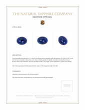 6.11 Ct. Blue Cabochon Sapphire from Ceylon (Sri Lanka) Appraisal