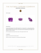 2.14 Ct. Purple Sapphire from Ceylon (Sri Lanka) Appraisal