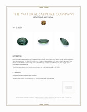 5.53 Ct. Bluish Green Sapphire from Madagascar Appraisal