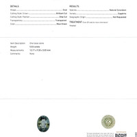 5.53 Ct. Bluish Green Sapphire from Madagascar Scan Report