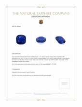 5.12 Ct. Blue Sapphire from Ceylon (Sri Lanka) Appraisal