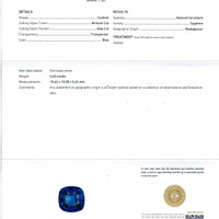 5.40 Ct. Blue Sapphire from Madagascar Scan Report