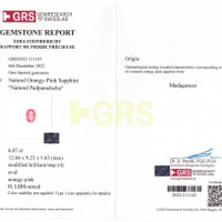 6.07 Ct. Padparadscha Sapphire from Madagascar Scan Report
