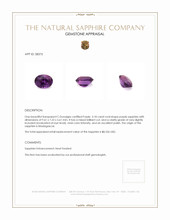 3.18 Ct. Purple Sapphire from Madagascar Appraisal
