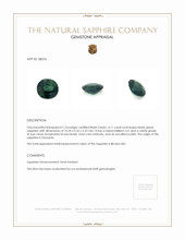 4.11 Ct. Bluish Green Sapphire from Tanzania Appraisal