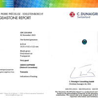 4.11 Ct. Bluish Green Sapphire from Tanzania Scan Report