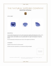 0.73 Ct. Blue Sapphire from Ceylon (Sri Lanka) Appraisal