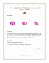 1.51 Ct. Pinkish Purple Sapphire from Ceylon (Sri Lanka) Appraisal