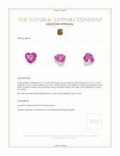 2.41 Ct. Purplish Pink Sapphire from Ceylon (Sri Lanka) Appraisal