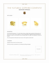 1.57 Ct. Orangish Yellow Sapphire from Ceylon (Sri Lanka) Appraisal