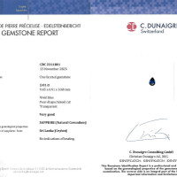 2.01 Ct. Blue Sapphire from Ceylon (Sri Lanka) Scan Report