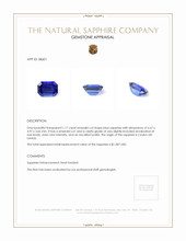 1.17 Ct. Blue Sapphire from Ceylon (Sri Lanka) Appraisal