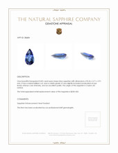 0.82 Ct. Blue Sapphire from Ceylon (Sri Lanka) Appraisal