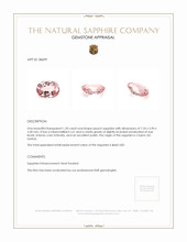 1.20 Ct. Peach Sapphire from Ceylon (Sri Lanka) Appraisal