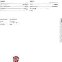1.04 Ct. Peach Sapphire from Madagascar Scan Report