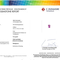 3.94 Ct. Pink Sapphire from Madagascar Scan Report