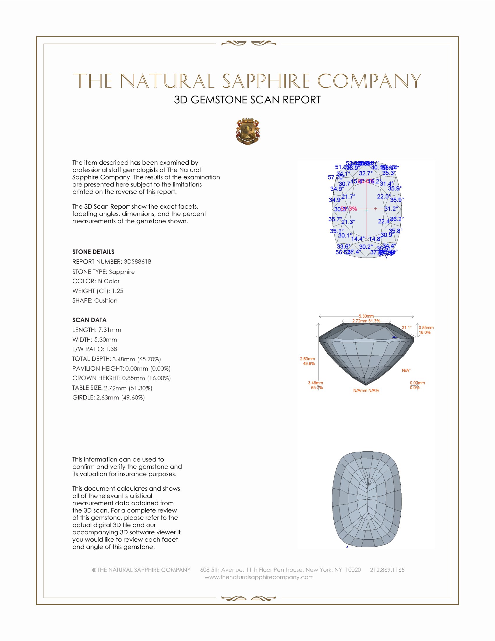 1.25 Ct. Bi Color Sapphire from Ceylon (Sri Lanka)