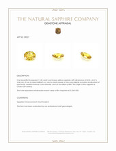 1.40 Ct. Yellow Sapphire from Ceylon (Sri Lanka) Appraisal