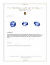 0.84 Ct. Blue Sapphire from Ceylon (Sri Lanka) Appraisal