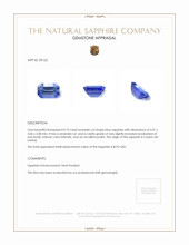 0.74 Ct. Blue Sapphire from Ceylon (Sri Lanka) Appraisal