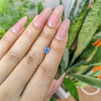 0.64 Ct. Blue Sapphire from Madagascar Life Style