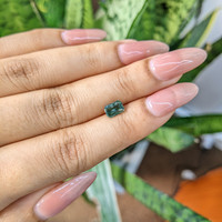 1.02 Ct. Bluish Green Sapphire from Madagascar Life Style