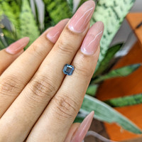 0.96 Ct. Greenish Blue Sapphire from Madagascar Life Style
