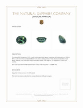 5.10 Ct. Bluish Green Sapphire from Ceylon (Sri Lanka) Appraisal