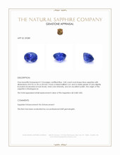 2.85 Ct. Blue Sapphire from Madagascar Appraisal