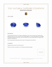 2.85 Ct. Blue Sapphire from Madagascar Appraisal