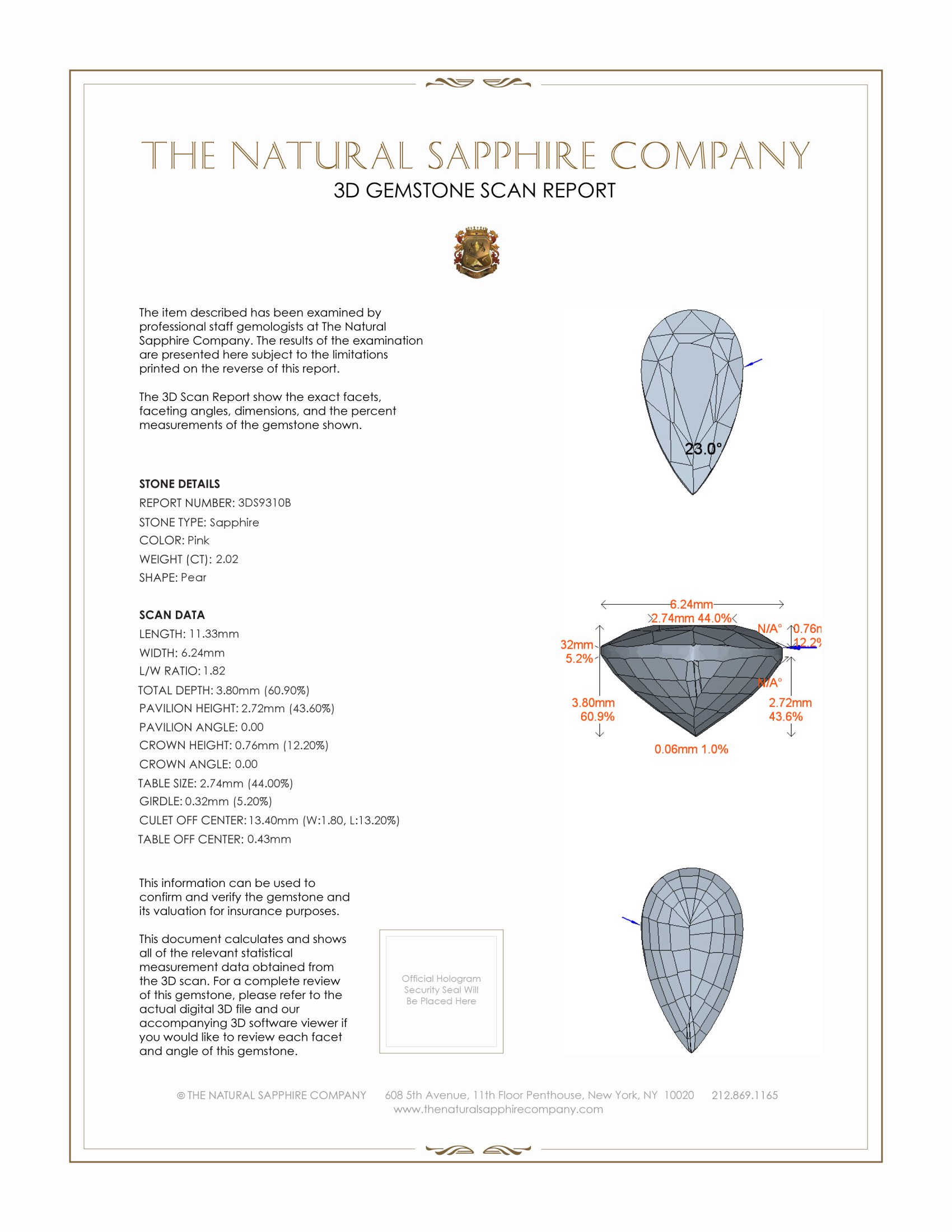 2.02 Ct. Pink Sapphire from Ceylon (Sri Lanka)